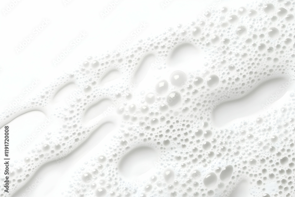 Aufkleber white foam texture creates a soft, bubbly background with various sized bubbles evenly distributed.