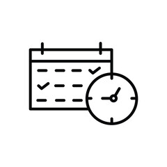 Deadline illustration black line icon design