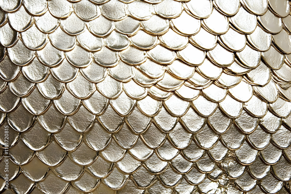 Aufkleber golden scales shimmer and overlap creating a textured surface background.