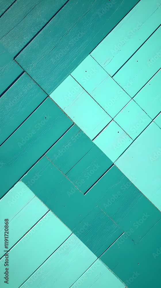 Aufkleber diagonal teal wood planks create a geometric pattern background with textured detail and subtle grai