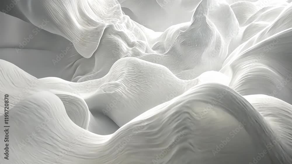 Poster abstract white waves create a dynamic texture in a fluid art composition
