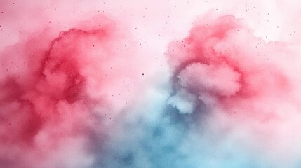 Obraz premium Abstract Watercolor Wash Background in Red Pink and Blue Hues