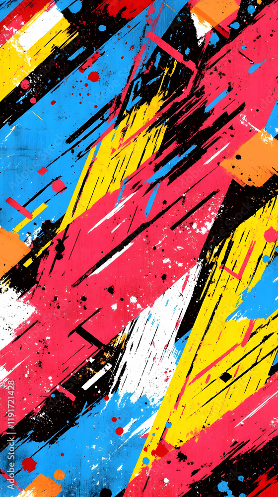 Fototapete vivid abstract background showcases vibrant colors dynamically splashed across the canvas, creating 