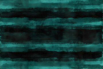 Dark Green and Black Abstract Watercolor Background Texture with Horizontal Brushstrokes