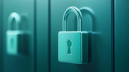 Green locker with padlock, ensuring security and protection of personal belongings