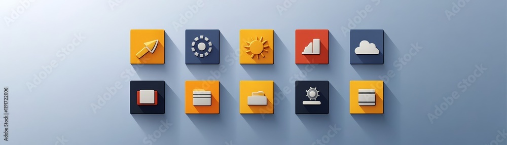 Aufkleber abstract wall art, a colorful arrangement of objects creating stunning visual display