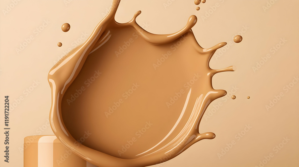 Poster liquid foundation splash creates a dynamic and visually appealing abstract shape