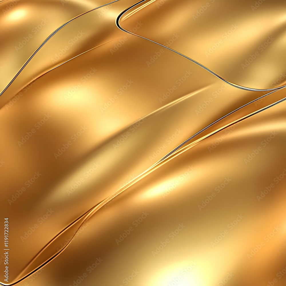 Poster abstract golden background with smooth waves and elegant lines