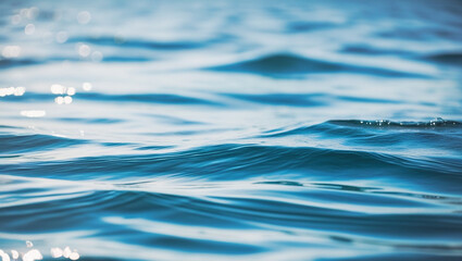 Tranquil Tides: A Serene Blue Sea Water Backgroun