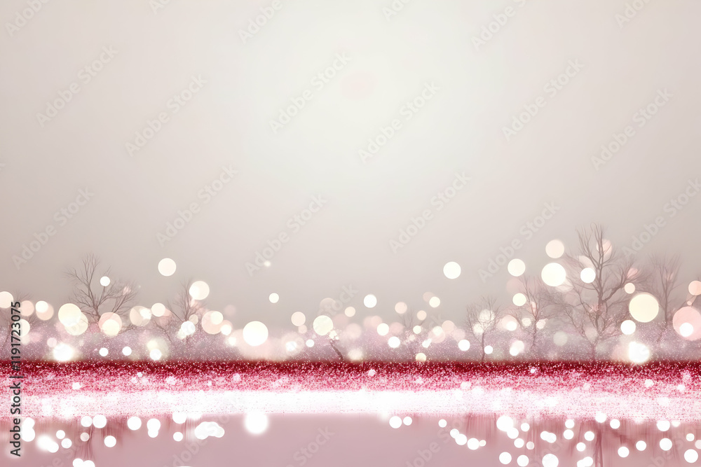 Aufkleber abstract background depicts a serene landscape with soft pink and white bokeh lights effect blending