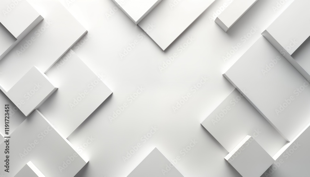 Poster abstract geometric pattern. white, grey rectangles, squares arranged in intricate design. modern min