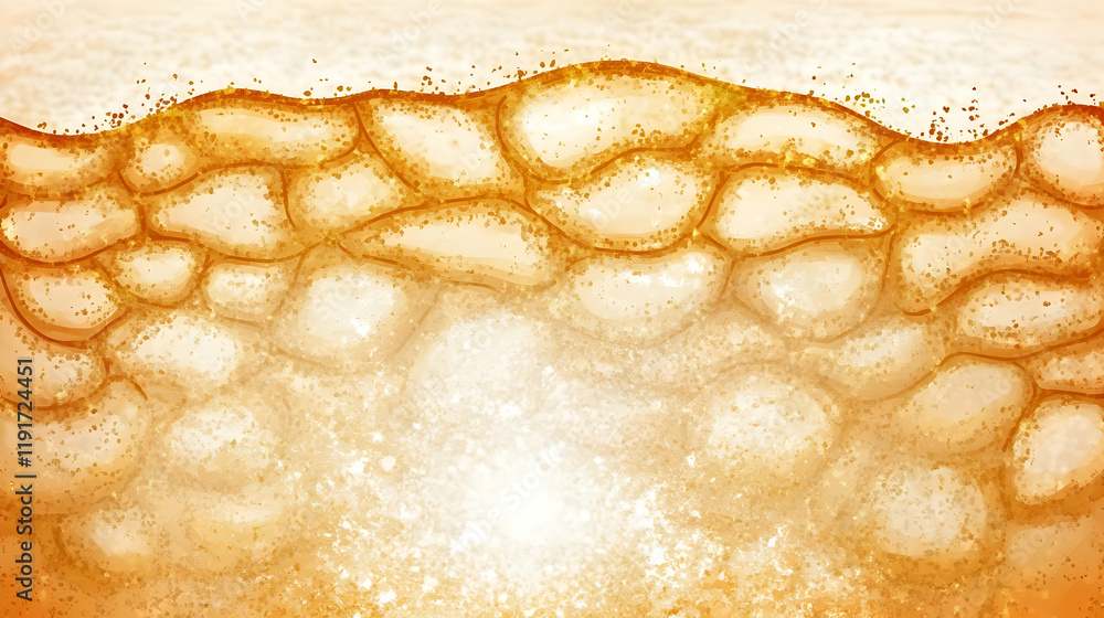 Aufkleber golden abstract background with textured bumpy surface and sparkling highlights