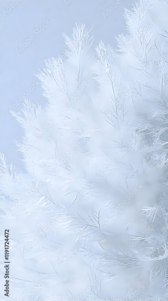 Poster abstract winter background with delicate white branches gently swaying in the soft breeze creating a
