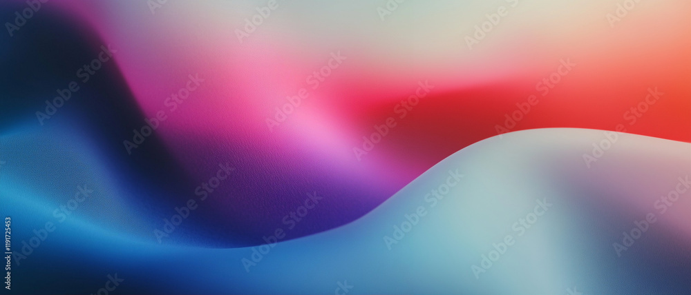 Poster fabric gradient with abstract waves showcasing vibrant colors in soft lighting