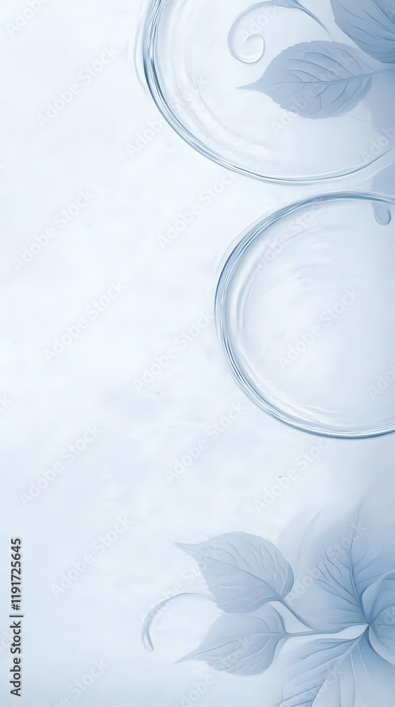 Poster abstract background with ripples and leaves flows gently in the soft light