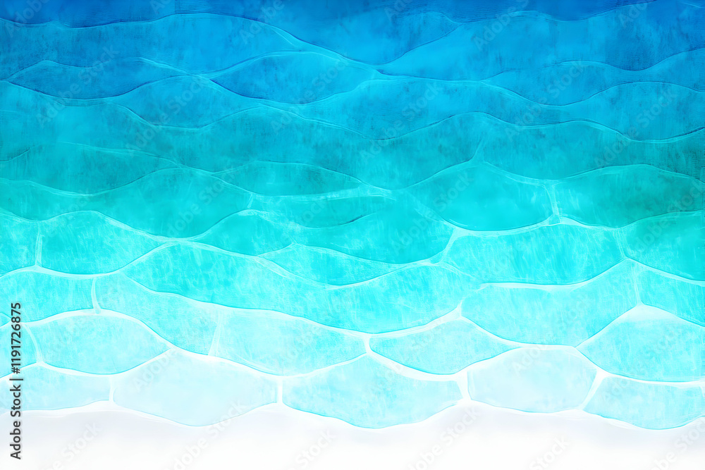 Poster abstract blue and teal wave pattern creates a serene background, perfect for various design applicat