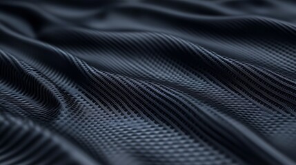 Fototapeta premium Elegant black wavy fabric texture, a luxurious textile design for modern backgrounds and fashion applications