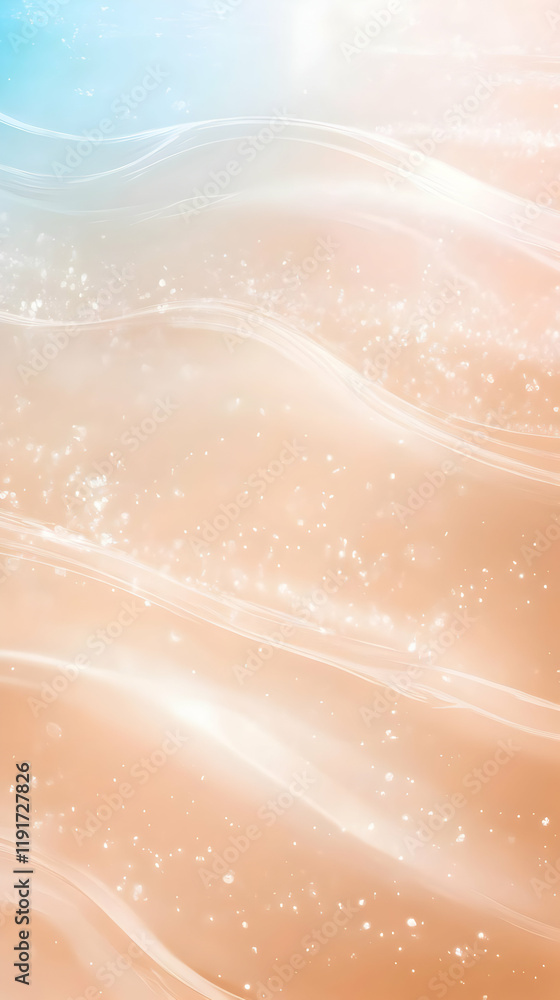 Poster abstract background flows with sparkling glitter and soft pastel colors creating a dreamlike atmosph