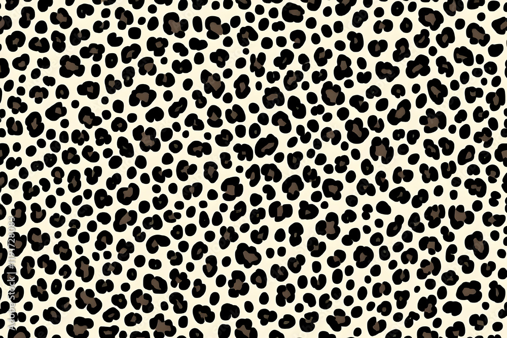 Aufkleber leopard print pattern seamlessly repeats with stylishly arranged spots on beige background