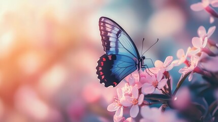 Obraz premium Butterfly on spring flower