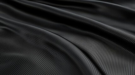Fototapeta premium Black fabric texture, a detailed closeup for design inspiration and backgrounds