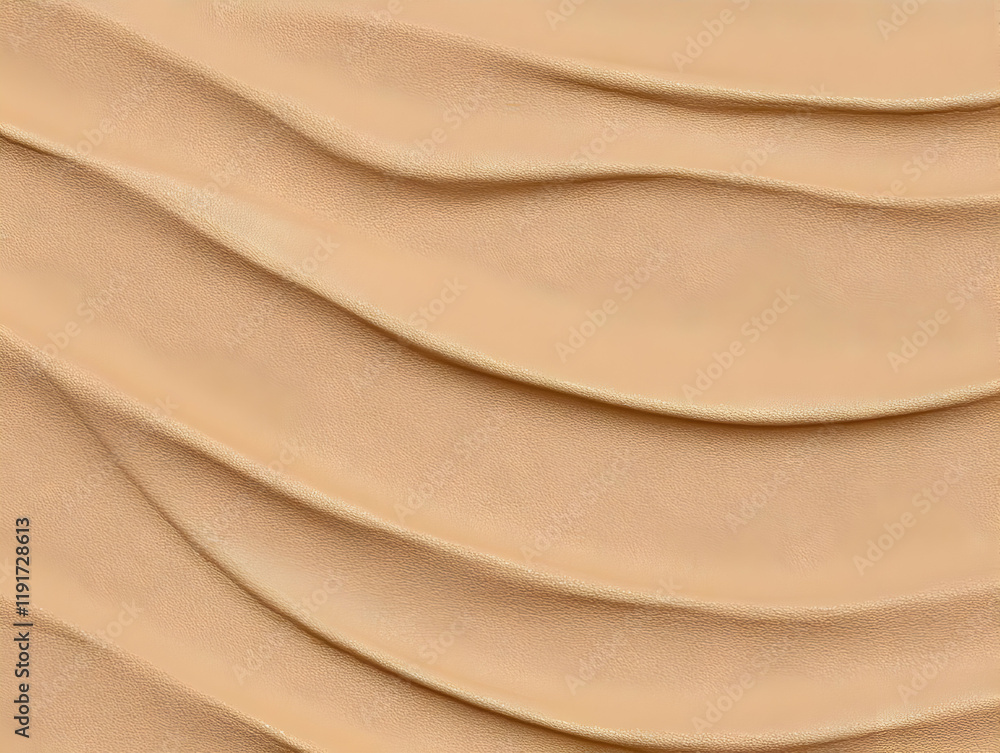 Poster beige textured fabric forms gentle waves, creating a smooth, flowing pattern