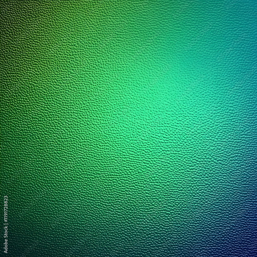 Poster green and blue textured background creates a visually appealing design with depth and dimension.
