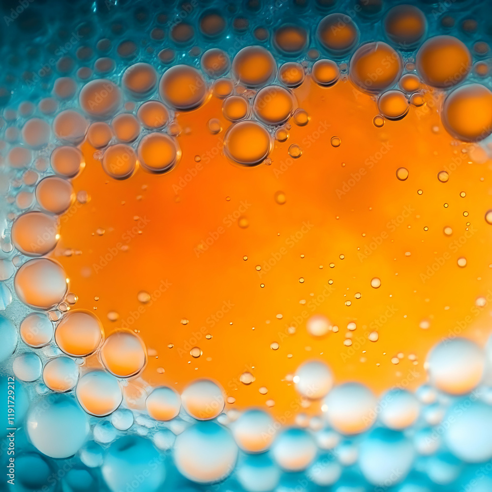 Poster abstract background of colorful oil and water bubbles creates a vibrant and textured design with a g
