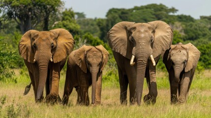 Obraz premium Harmony in the Savannah. African wildlife coexisting in their natural habitat