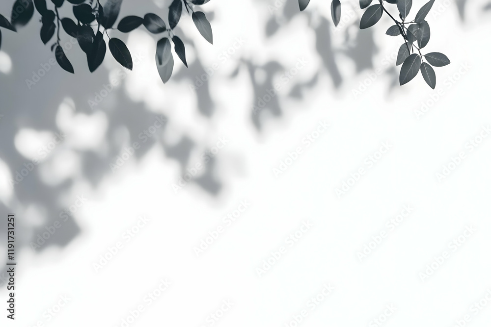 Aufkleber abstract background with leaf shadows creating a serene and minimalist aesthetic for designs.