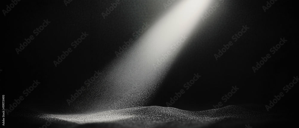 Poster light beam illuminating shadow and texture on surface