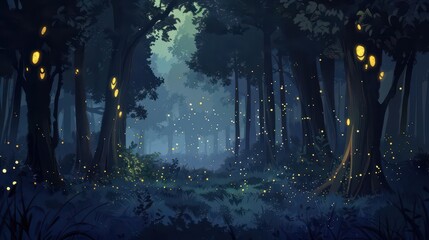 Obraz premium Serene Forest Glow. Exploring the tranquil beauty of nature concept