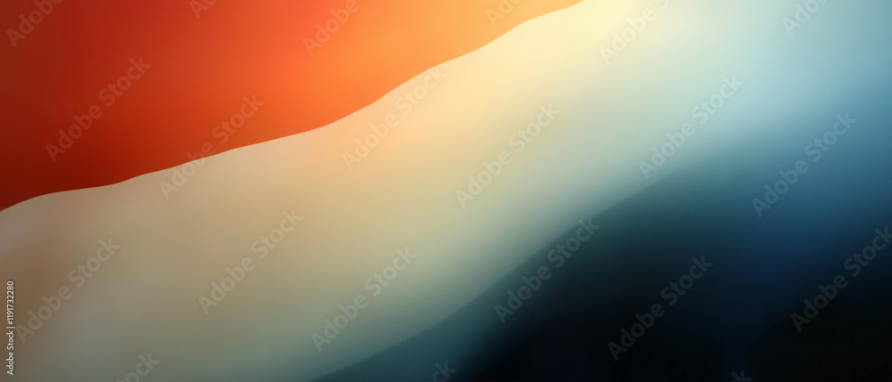 Poster abstract background with smooth color gradients and flowing shapes in warm and cool tones