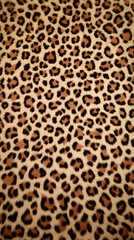 Close-up of Leopard Print Fur Shows Intricate Spot Pattern with Realistic Texture and Detail
