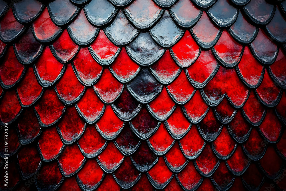 Aufkleber red and black scale pattern creates a textured background for designs