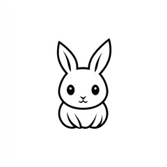Obraz premium Cute cartoon bunny rabbit illustration, white background, children's book, design element