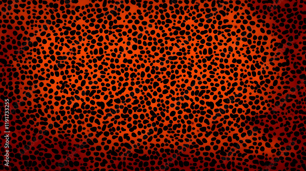 Aufkleber abstract orange background displays dense black dots pattern with vignette effect.