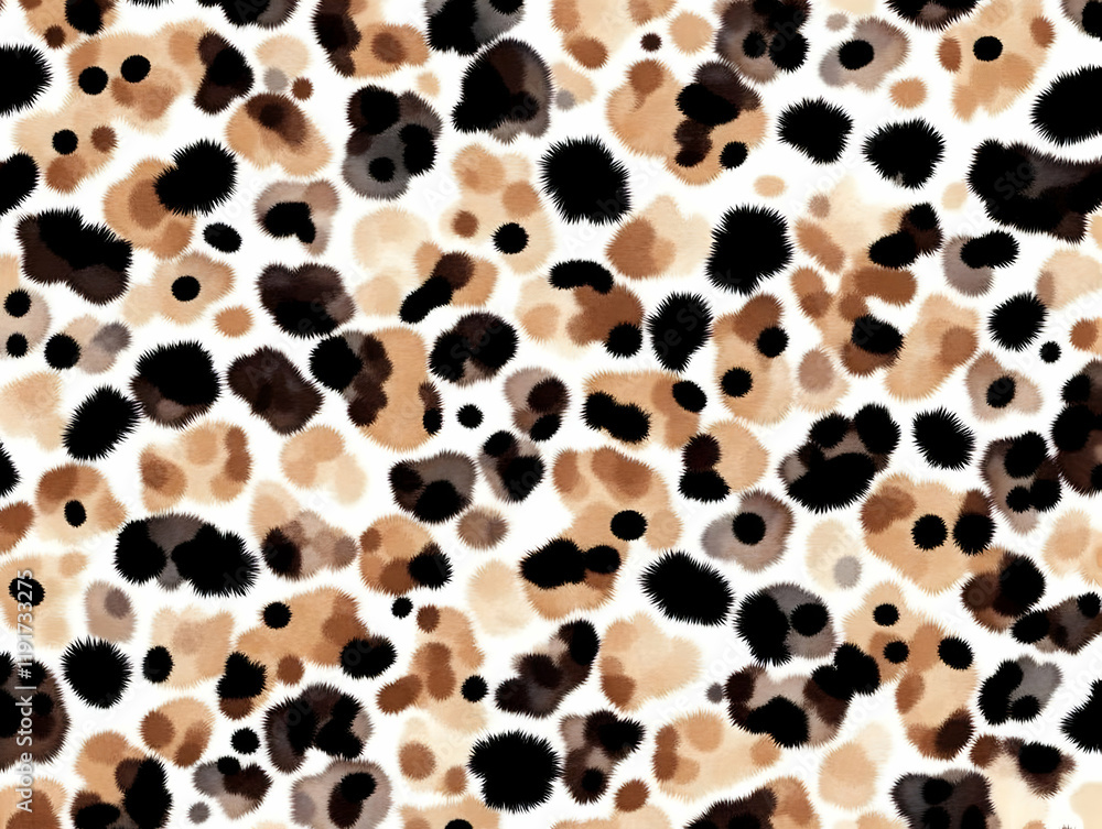 Poster abstract furry spots seamless pattern creates a soft and textured design on white background.