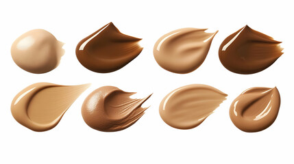 Eight Swatches of Liquid Foundation Create a Diverse Palette of Skin Tones