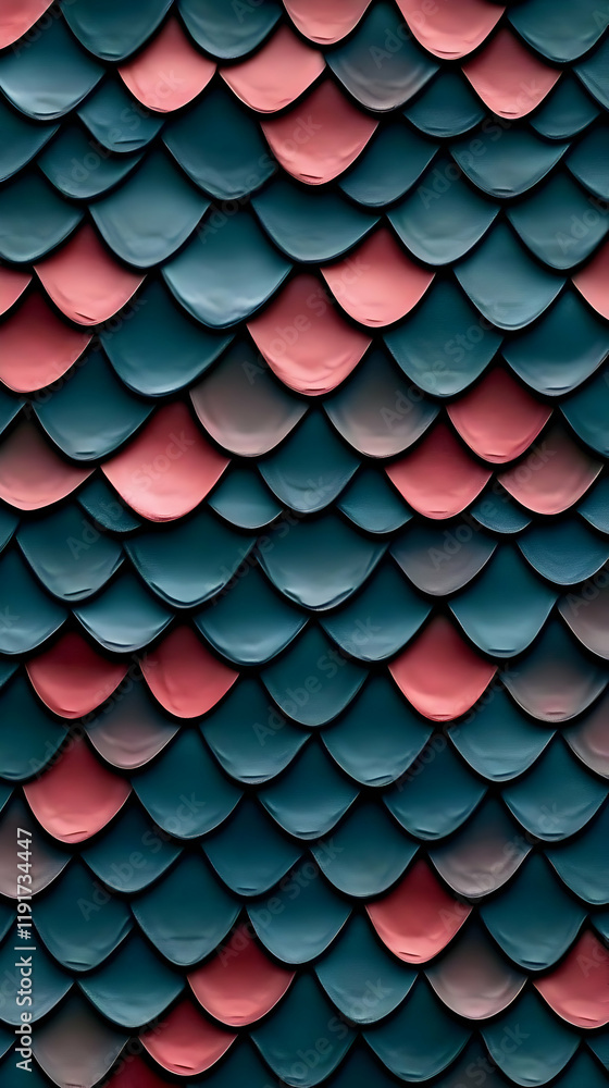 Poster intricate teal and pink scale pattern creates a textured and visually appealing background illustrat