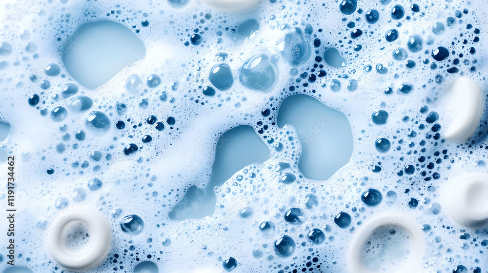 Aufkleber soapy water with bubbles creates a textured surface with sudsy patterns and foam