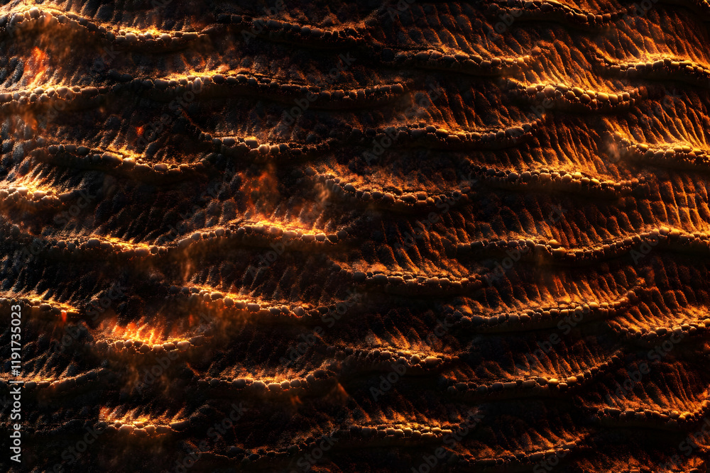 Aufkleber abstract background shows glowing orange lines with dark shadows creates dynamic visual effects.