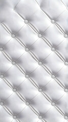 White Leather Upholstery with Buttons Forms a Diamond Pattern Background