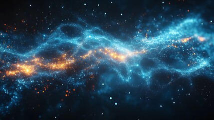 Obraz premium Cosmic energy flow, swirling nebula, dark space, background texture, digital art