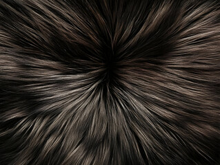 Obraz premium Close-up Photo of Dark Brown and Gray Fur Texture with Radial Pattern Creates a Soft and Luxurious Background.