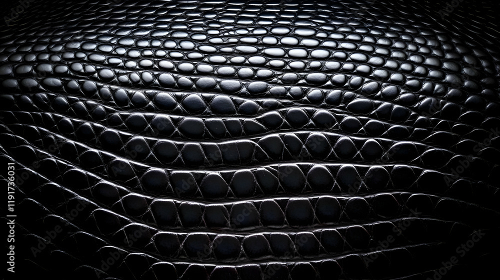 Poster close-up of black leather texture shows bumpy, glossy surface with repeating pattern beautifully.