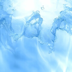 Abstract Blue Water Splash Background with Bubbles and Ripples Beautifully