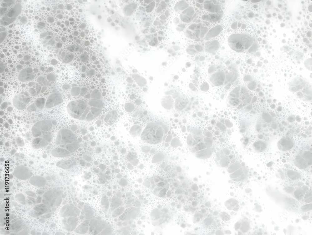 Poster white foam bubbles texture creates a soft and airy background with varied bubble sizes