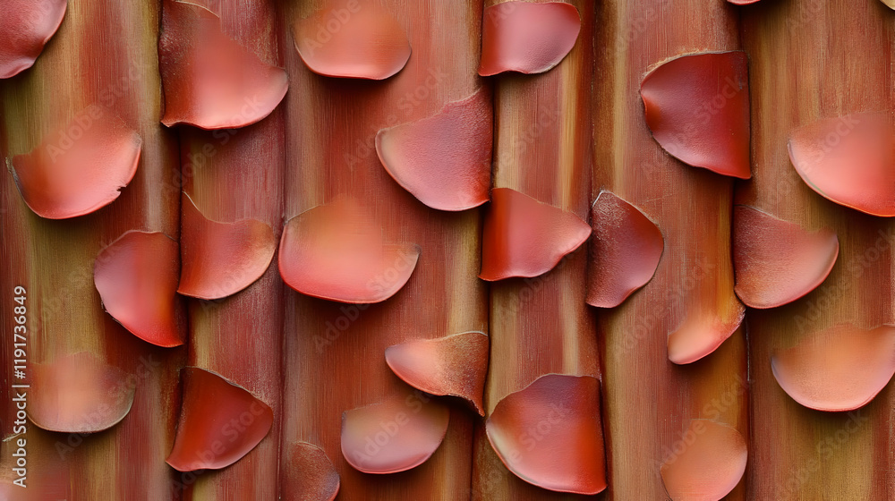 Poster red bark texture creates a natural, rustic background with intriguing patterns.