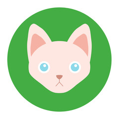 Flat Cat Breeds Icon Illustration Symbol